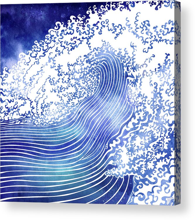 Swell Acrylic Print featuring the mixed media Pacific Waves II by Stevyn Llewellyn