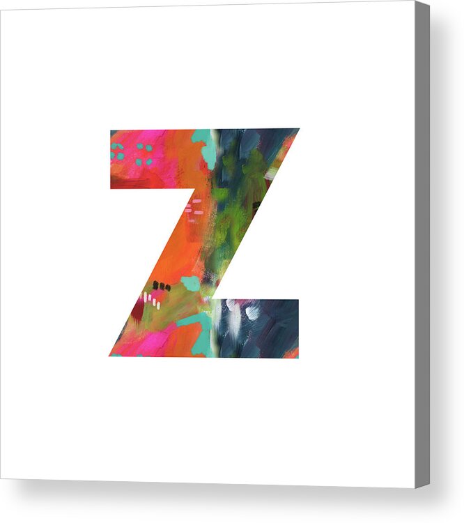 Z Acrylic Print featuring the painting Painted Letter Z-Monogram Art by Linda Woods by Linda Woods