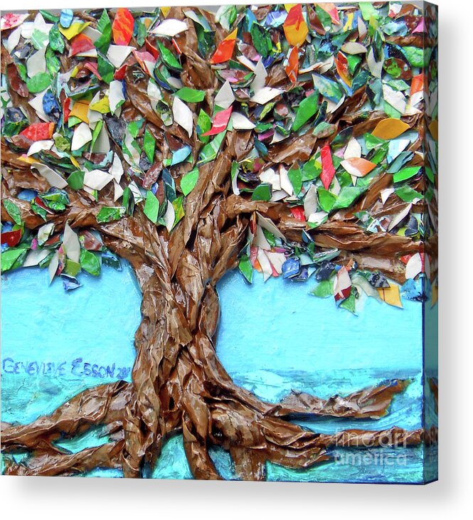 Tree Acrylic Print featuring the painting Painters Palette Of Tree Colors by Genevieve Esson