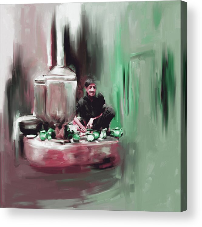 Kehwa Acrylic Print featuring the painting Painting 788 2 KPK Tea Culture by Mawra Tahreem