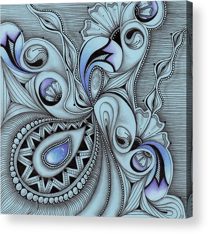 Paisley Acrylic Print featuring the drawing Paisley Power by Jan Steinle
