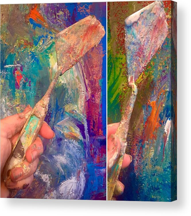 Palette Knife Acrylic Print featuring the painting Palette Knife by Heather Roddy