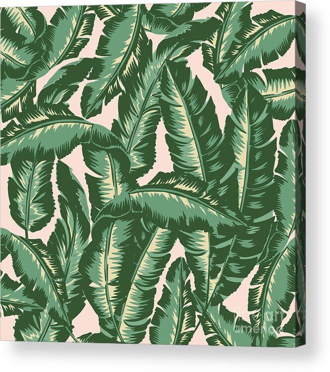 Leaves Acrylic Print featuring the digital art Palm Print by Lauren Amelia Hughes