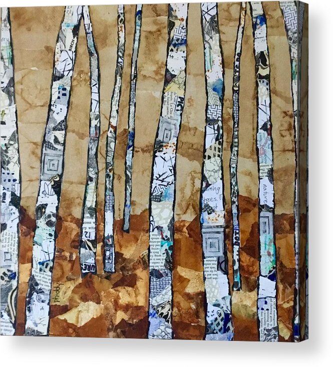 Trees Acrylic Print featuring the painting Paper Birch 3 by Phiddy Webb