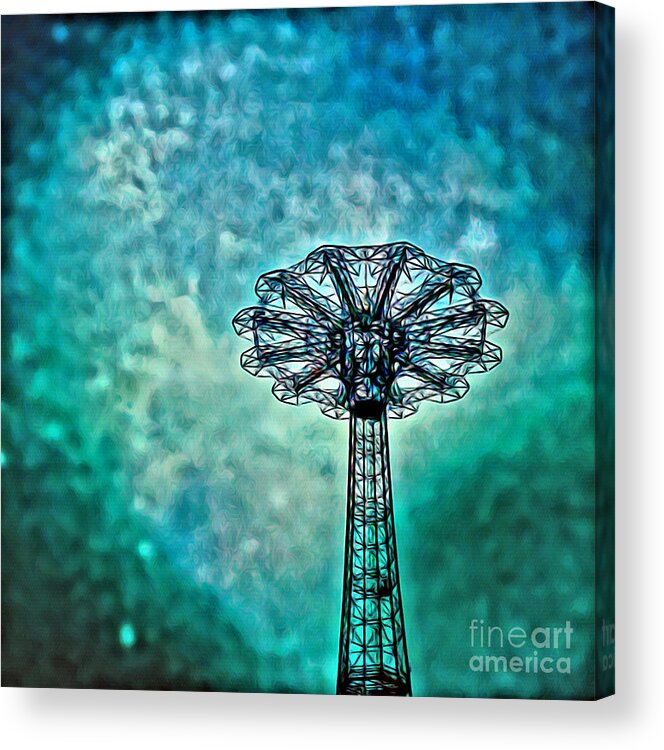 Coney Island Acrylic Print featuring the photograph Parachute Psychedelia by Onedayoneimage Photography