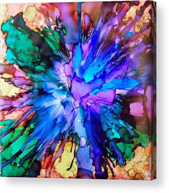 Flower Acrylic Print featuring the painting Paradise by Carrie Poulter