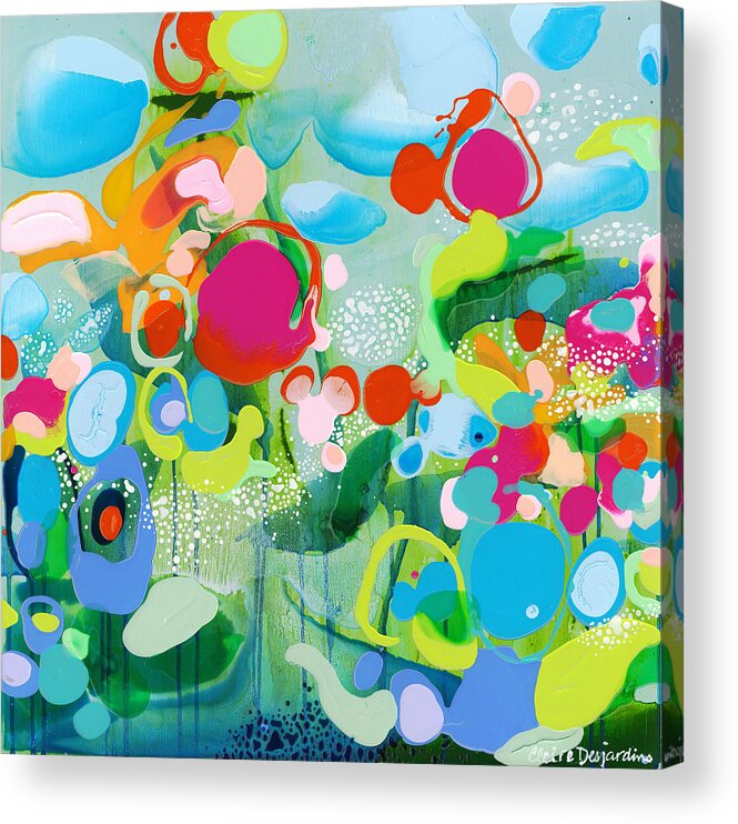 Abstract Acrylic Print featuring the painting Paradise Outer Limits by Claire Desjardins