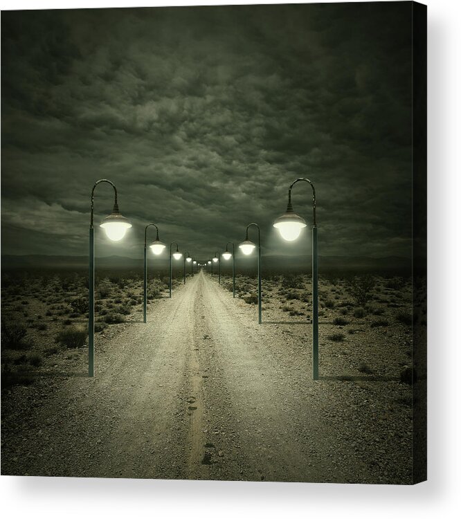 Dark Acrylic Print featuring the digital art Path by Zoltan Toth