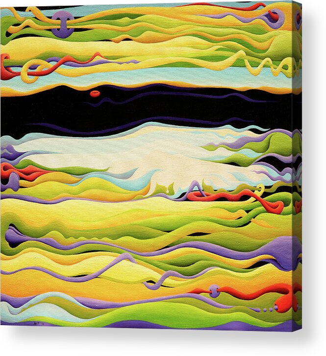 Channels Acrylic Print featuring the painting Pathways To Peaceful Possibilities by Amy Ferrari