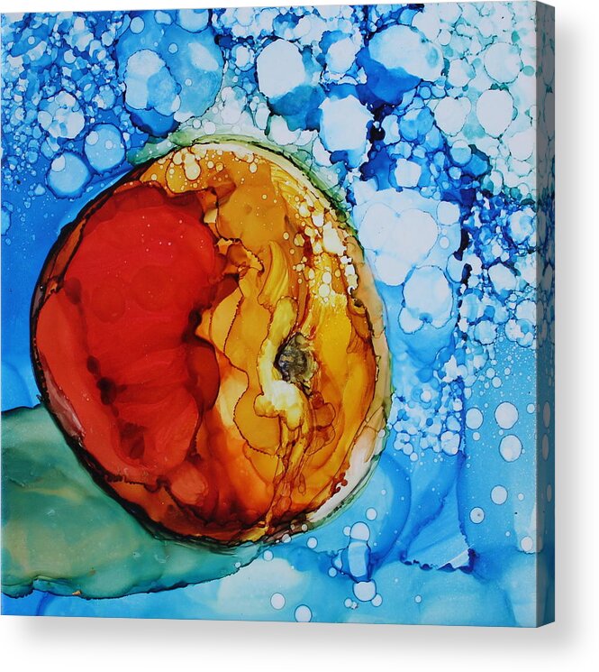 Peach Acrylic Print featuring the painting Peach by Ruth Kamenev