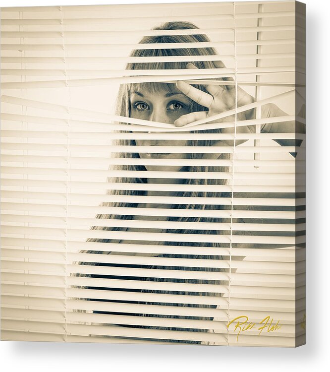 Model Acrylic Print featuring the photograph Peeping Alex by Rikk Flohr