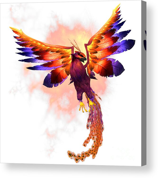 Phoenix Acrylic Print featuring the painting Phoenix Rising by Corey Ford