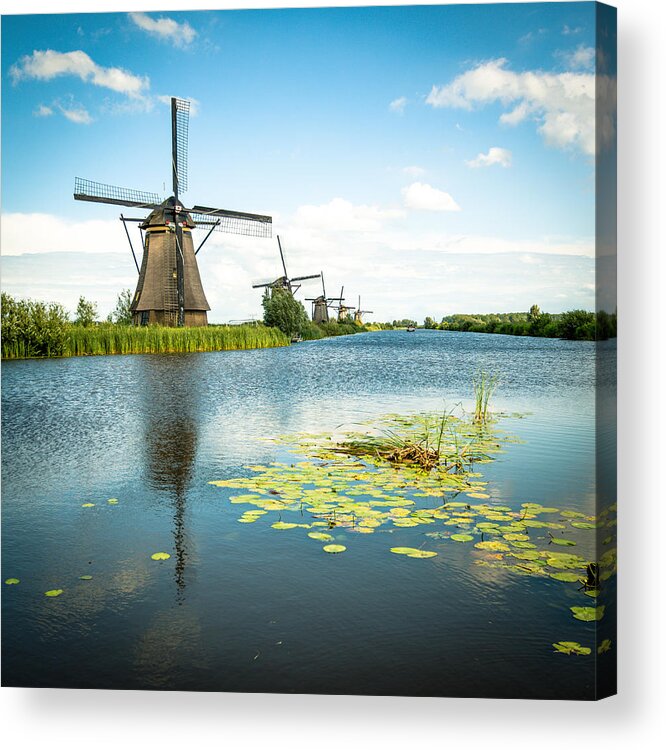 1x1 Acrylic Print featuring the photograph Picturesque Kinderdijk by Hannes Cmarits