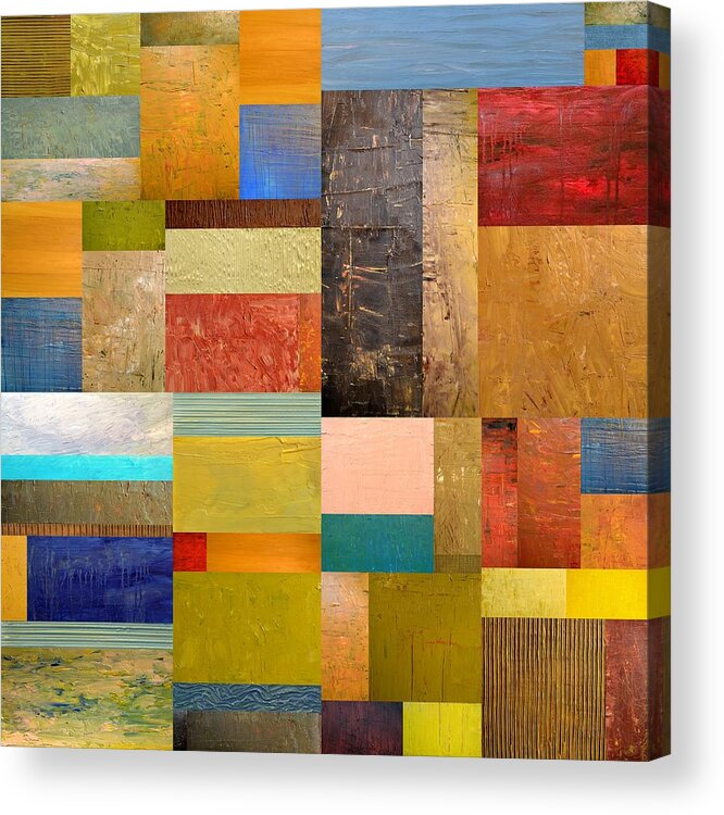 Textural Acrylic Print featuring the painting Pieces Project lll by Michelle Calkins