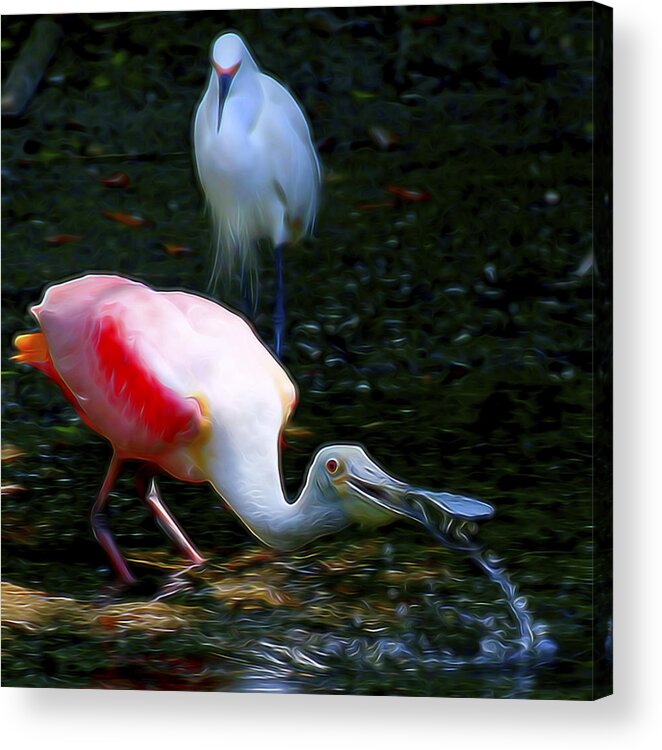 Nature Acrylic Print featuring the digital art Pondside 2 by William Horden