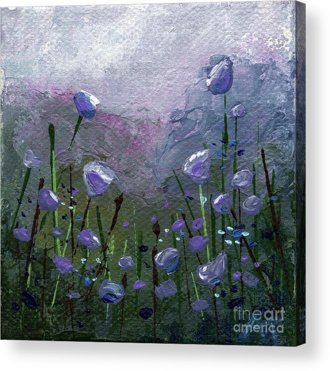 Poppy Acrylic Print featuring the painting Poppies Dusk by Annie Troe