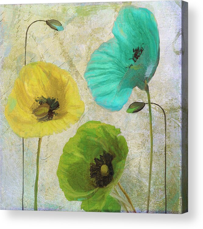 Poppy Acrylic Print featuring the painting Poppy Shimmer I by Mindy Sommers