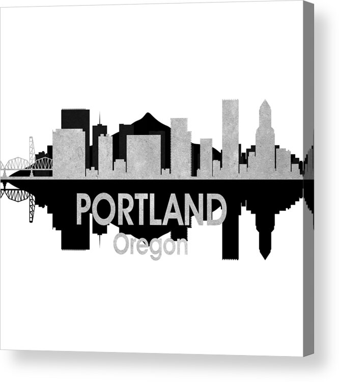 Portland Acrylic Print featuring the digital art Portland OR 4 Squared by Angelina Tamez
