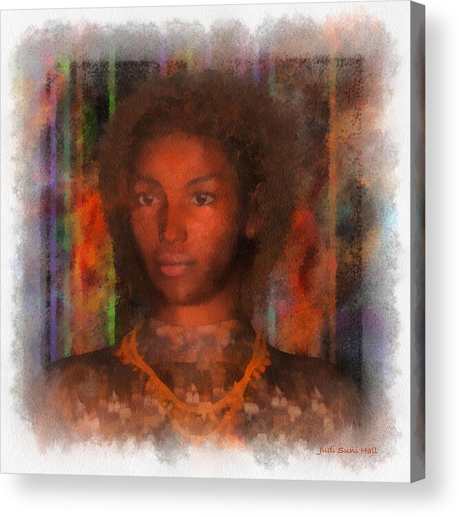 Portrait Acrylic Print featuring the digital art Portrait of Maillie by Judi Suni Hall