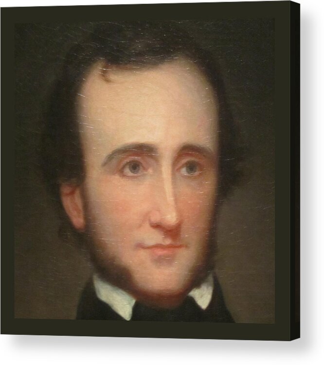American+poet Acrylic Print featuring the digital art Portrait of Poe by Asok Mukhopadhyay