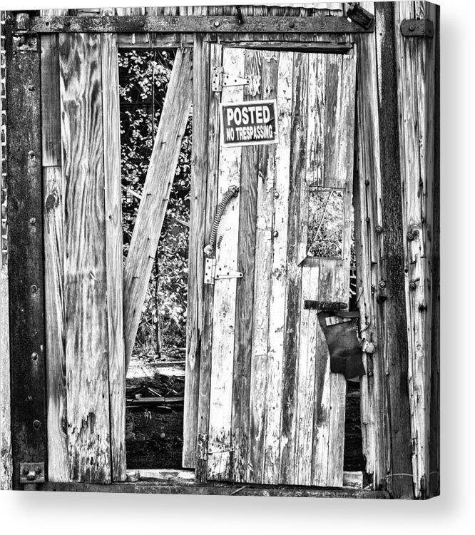 Iron Horse Park Acrylic Print featuring the photograph Posted No Trespassing by Kate Hannon