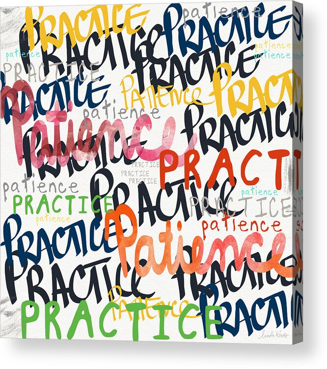 Practice Patience Acrylic Print featuring the painting Practice Patience- Art by Linda Woods by Linda Woods