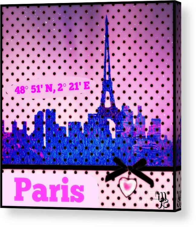 Paris Acrylic Print featuring the digital art Pretty Paris MJB by Mindy Bench