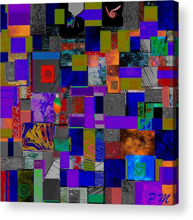 All Modern Art Abstract Contemporary Vivid Colors Acrylic Print featuring the digital art Pul K by Phillip Mossbarger