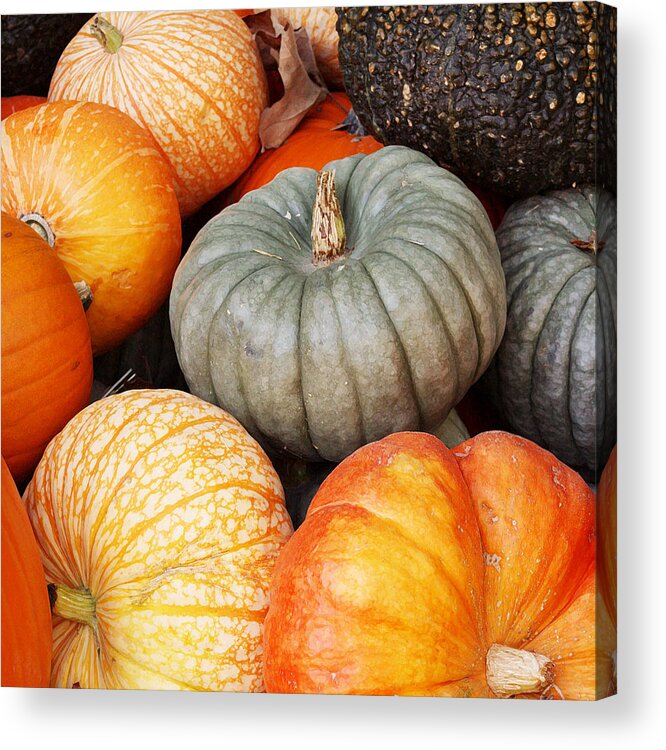 Pumpkins Acrylic Print featuring the photograph Pumpkin Pile by Art Block Collections