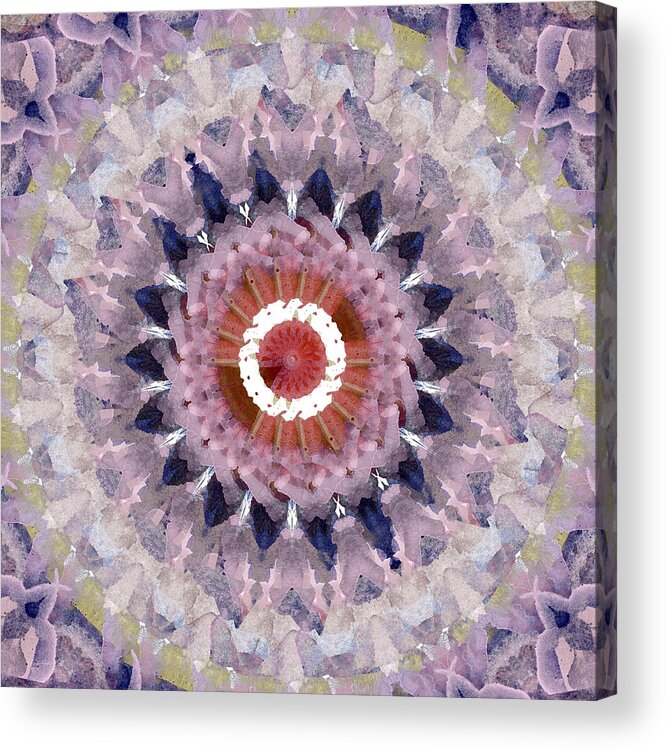 Purple Acrylic Print featuring the painting Purple Mosaic Mandala - Abstract Art by Linda Woods by Linda Woods