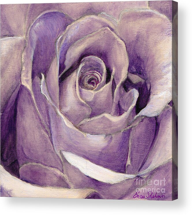 Rose Acrylic Print featuring the painting Purple Rose by Portraits By NC