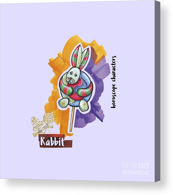 Zodiac Acrylic Print featuring the drawing Rabbit Horoscope by Ariadna De Raadt