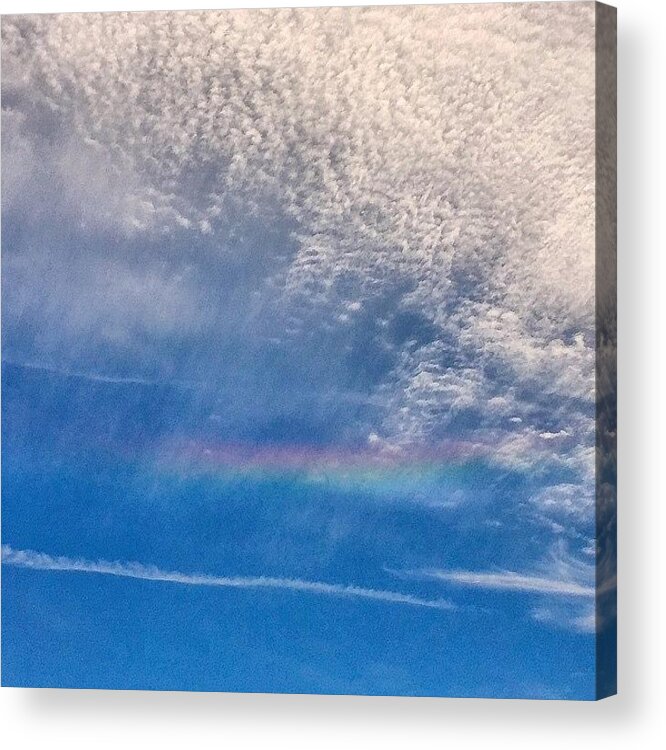 Rainbow Acrylic Print featuring the photograph Rainbow In The Clouds #rainbow #sky by Joan McCool