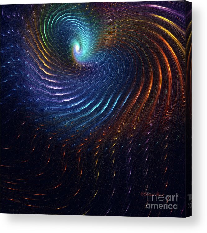 Swirl Acrylic Print featuring the digital art Rainbow Swirl by Deborah Benoit