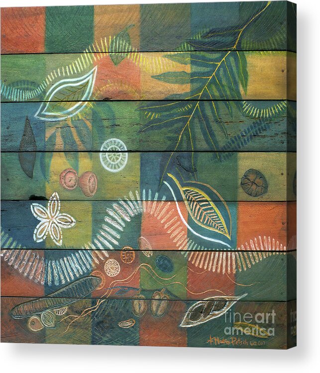 Flora Acrylic Print featuring the mixed media Rainforest Regeneration by Kerryn Madsen-Pietsch