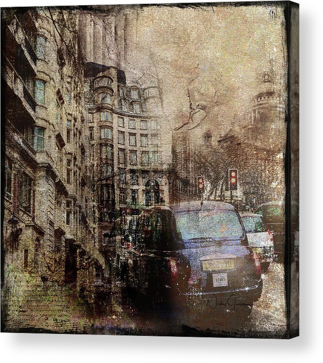 London Acrylic Print featuring the digital art Rainy Day by Nicky Jameson