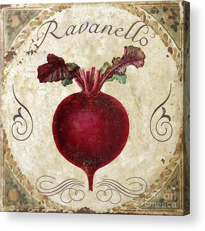 Red Radish Acrylic Print featuring the painting Ravanello Radish by Mindy Sommers