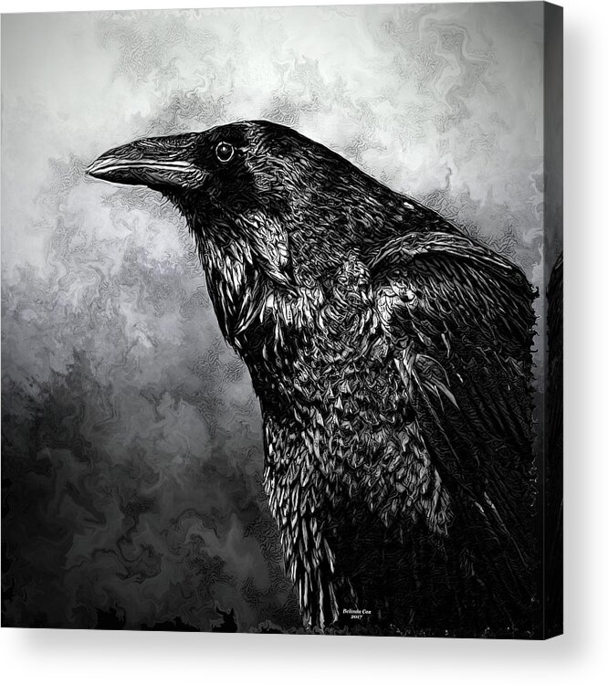 Digital Art Acrylic Print featuring the digital art Raven Spirit by Artful Oasis
