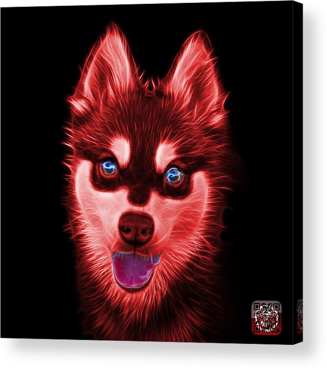 Klee Kai Acrylic Print featuring the painting Red Alaskan Klee Kai - 6029 -BB by James Ahn