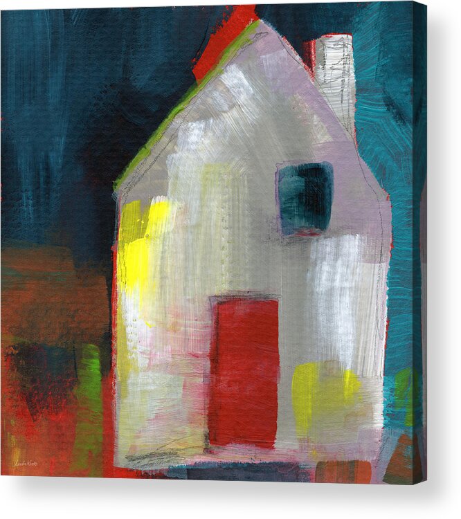 House Acrylic Print featuring the painting Red Door- Art by Linda Woods by Linda Woods