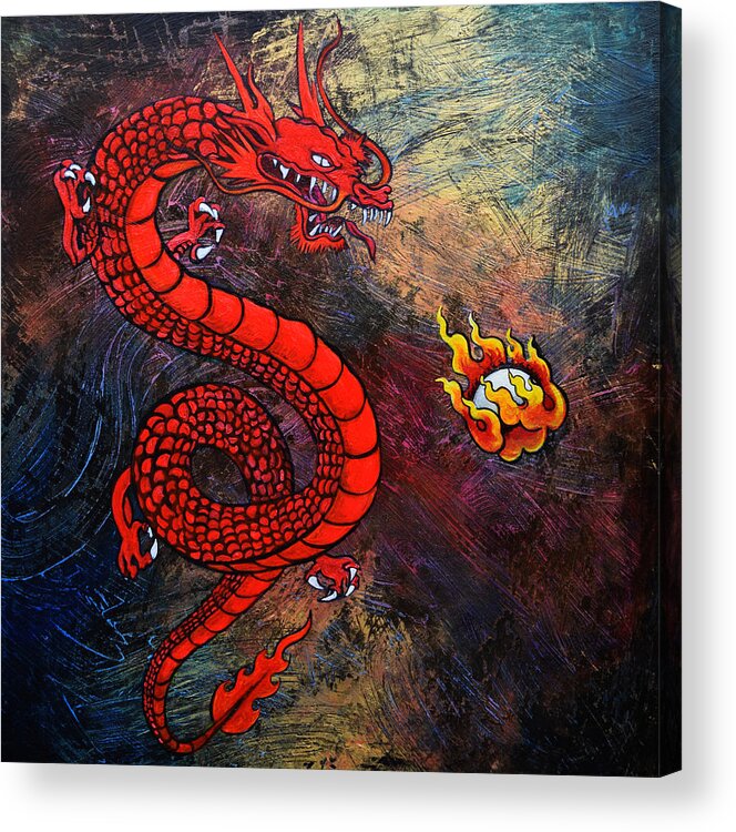 Red Power Dragon print by Dolphins DreamDesign