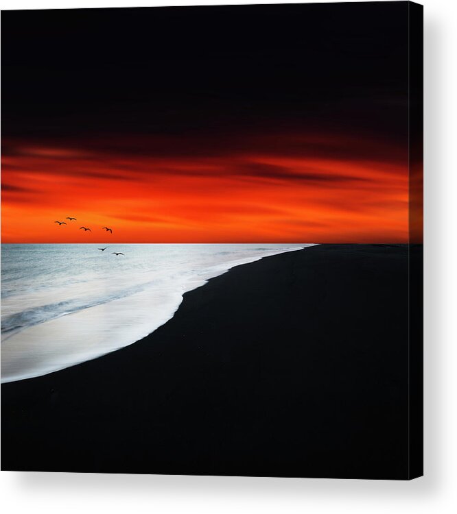 Iceland Acrylic Print featuring the photograph Red Night by Philippe Sainte-Laudy