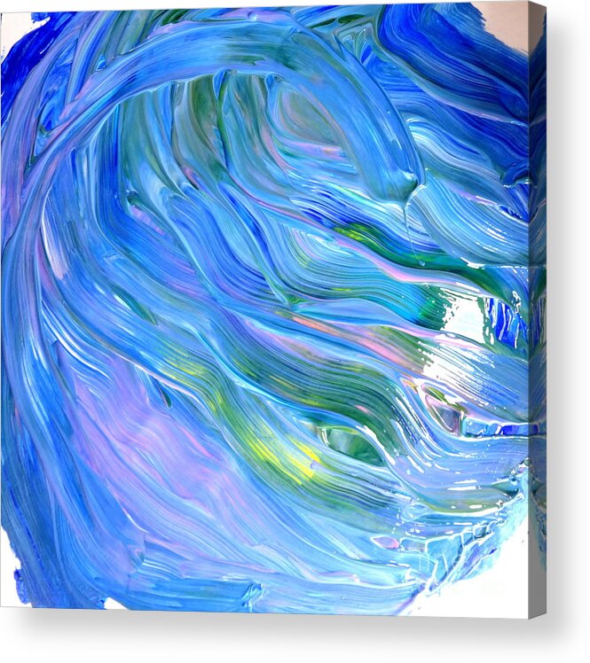 Blue Acrylic Print featuring the painting Ribbons by Fred Wilson