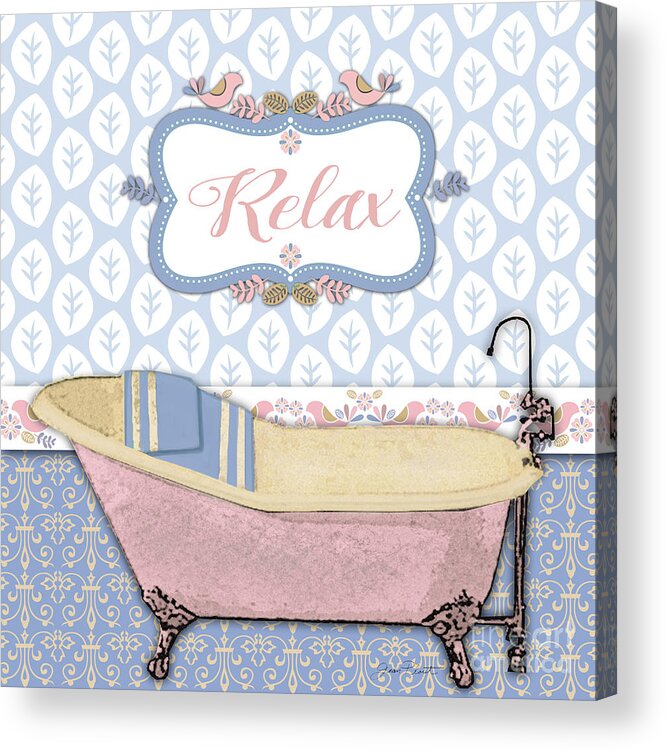 Bath Acrylic Print featuring the painting Relax Bath Art-JP3527C by Jean Plout