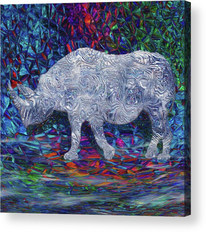 Abstract Acrylic Print featuring the painting Rhino Glass Work by Jack Zulli