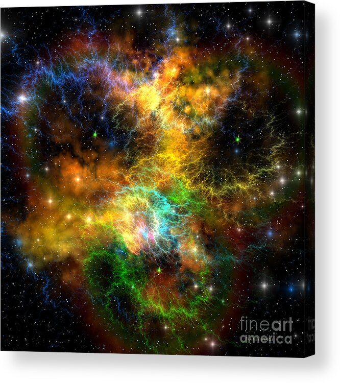 Science Fiction Acrylic Print featuring the painting Ribbon Nebula by Corey Ford