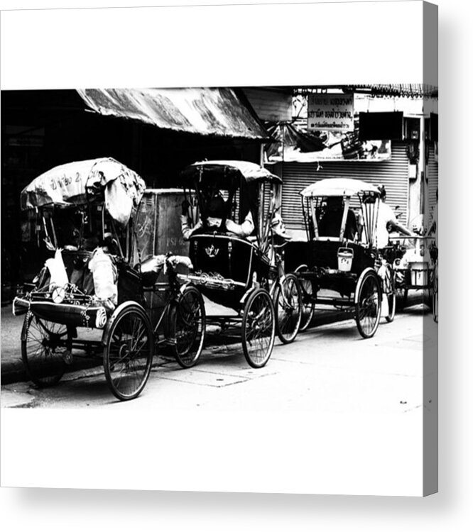 Taxi Acrylic Print featuring the photograph #rickshaw #taxi #travel #traveling by Georgia Clare