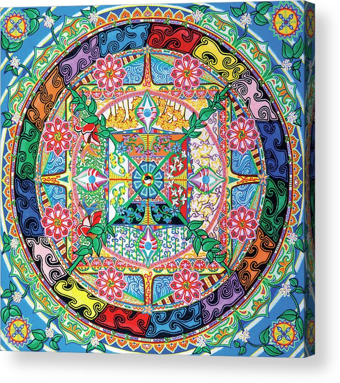 Review Journal Acrylic Print featuring the mixed media Rinchen Ratna by Dar Freeland