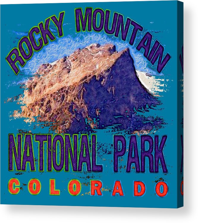 Rocky Mountain National Park Acrylic Print featuring the digital art Rocky Mountain National Park by David G Paul