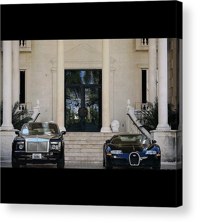 Sportscar Acrylic Print featuring the photograph #rollsroyce #phantom #bugatti #veyron by Exotic Rides